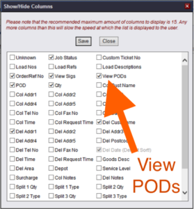 Close up of PODs screengrab